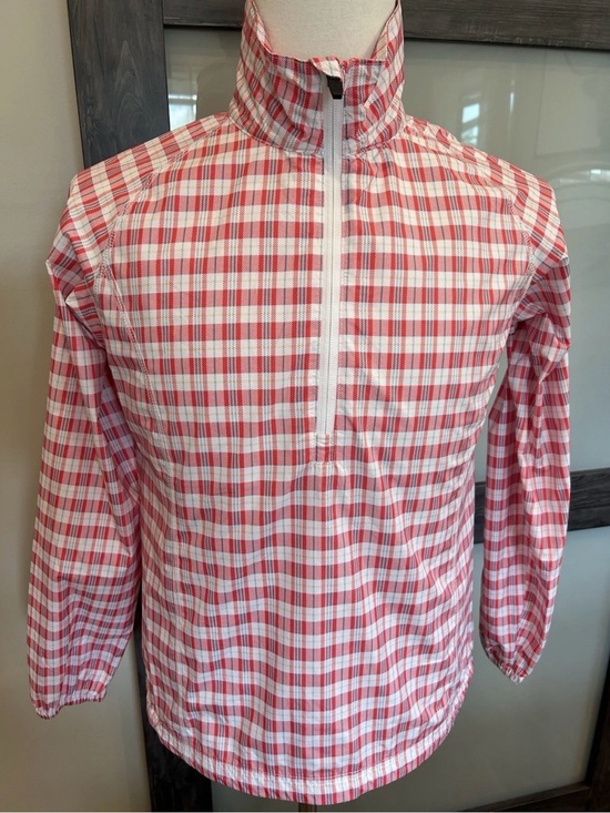 Peter Millar Jackets & Blazers - PETER MILLAR WIND Women’s Small Red Plaid  1/2 Zip Golf Lightweight Windbreaker